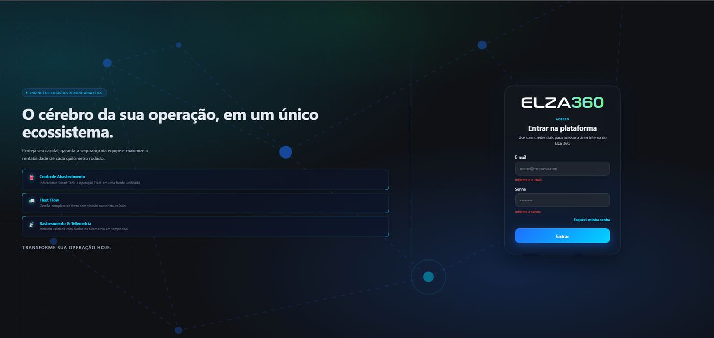 Tela de login da plataforma ELZA360